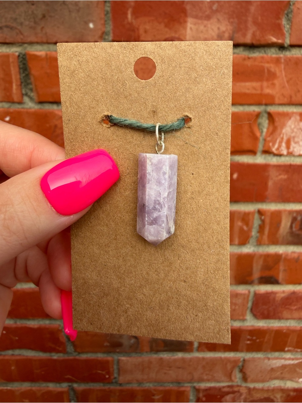 Lepidolite point pendant